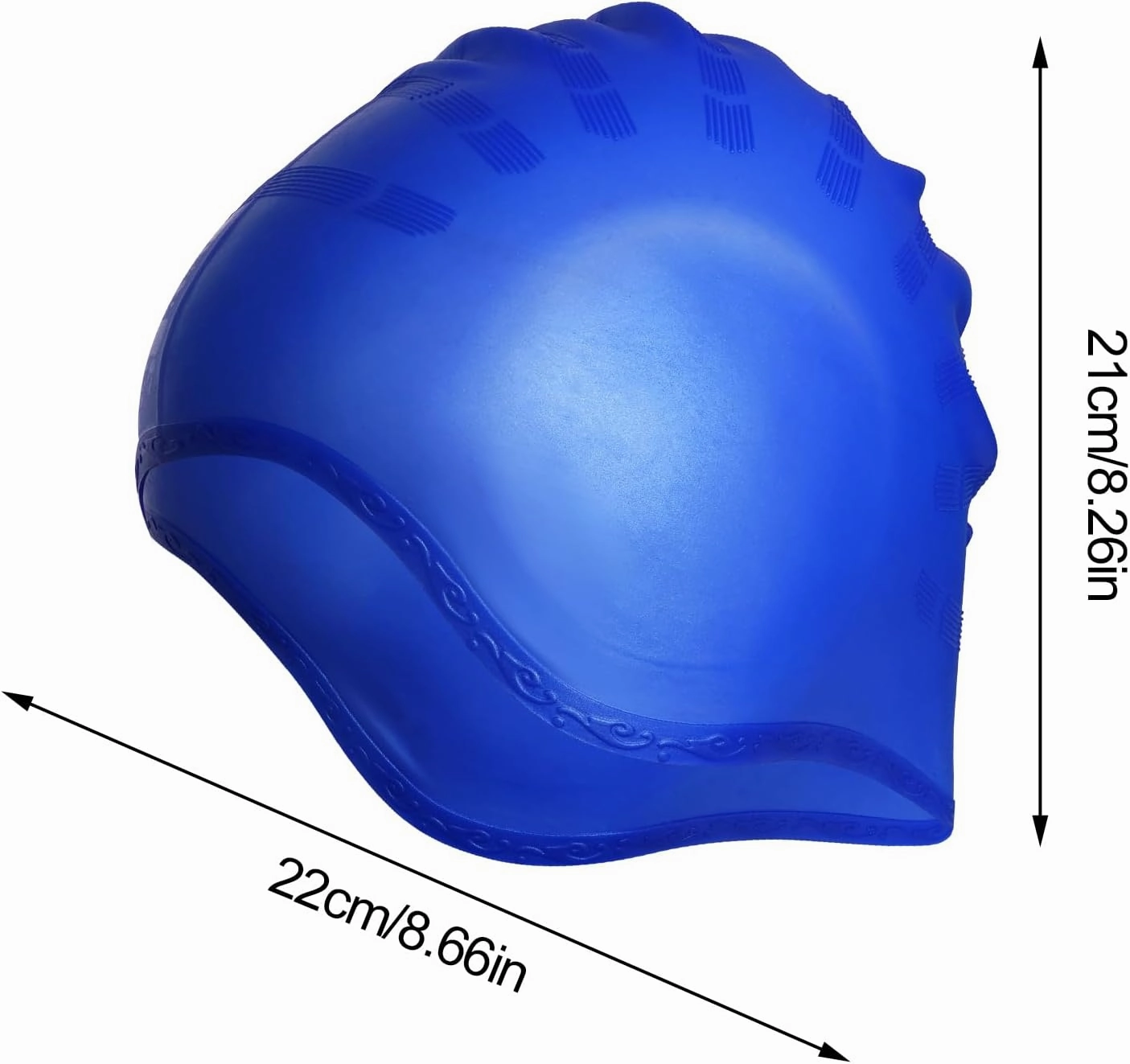 2 Pack Silicone Swim Cap with 3D Ear Protection, Waterproof Swimming Cap Bathing Cap Non-Slip Swim Hats for Men Women Adults Youths Kids for Long or Short Hair