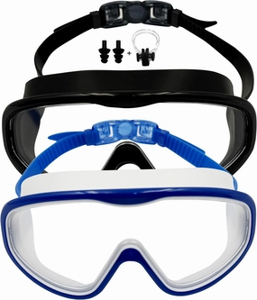 2 Pack Swimming Goggles for Adults - Anti-Fog Protection Swim Goggles with Nose Cover for Training,Competition, Pool