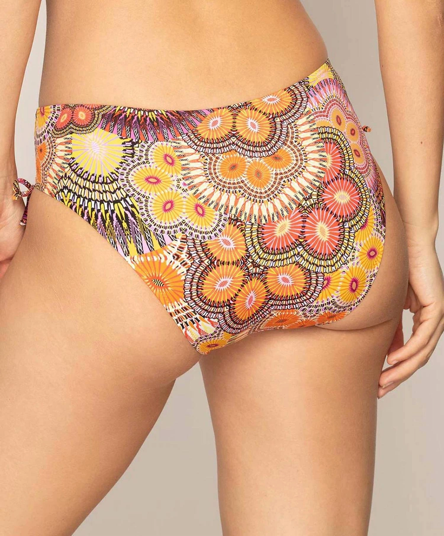 Adjustable Tie Swim Bottom In Orange Avatar