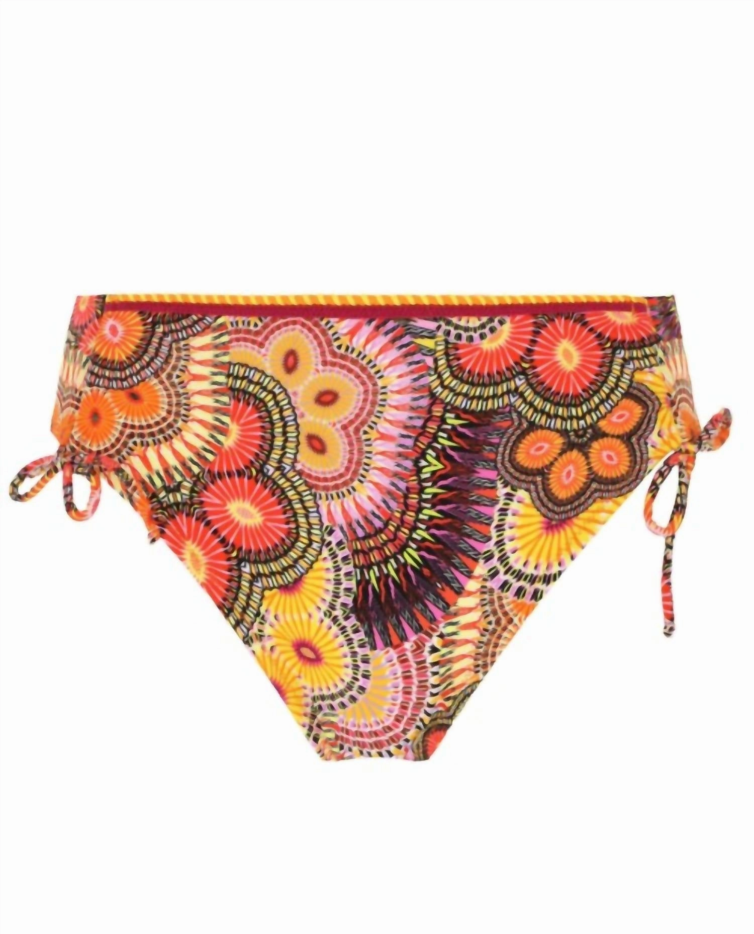 Adjustable Tie Swim Bottom In Orange Avatar
