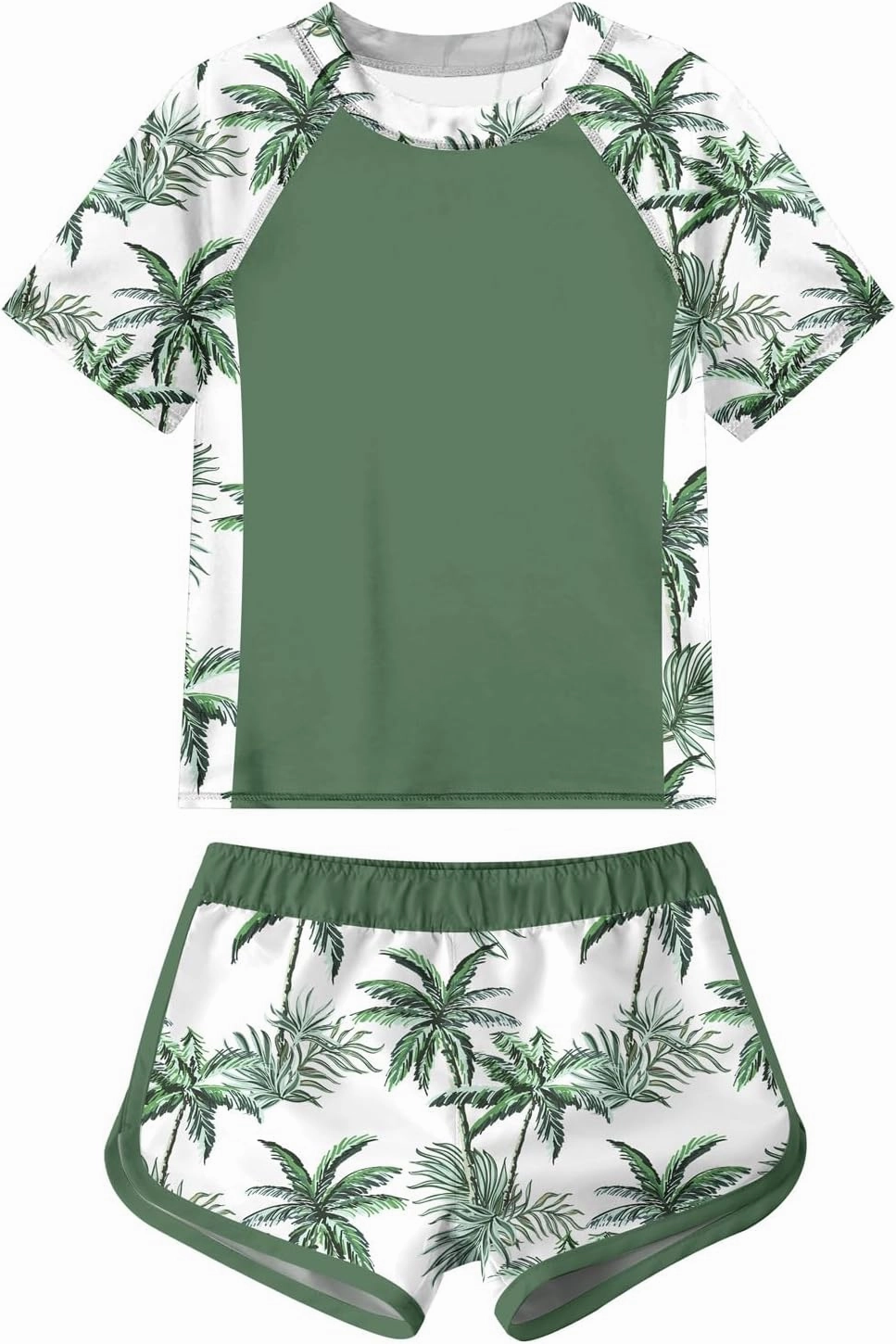 ADUKIDE Girls Rash Guard Swimsuit 2-Piece Bathing Suit UPF 50  Summer Beach Swimwear Size 7-16T
