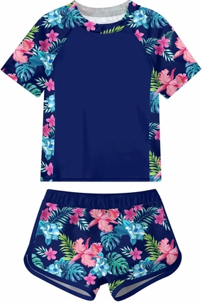 ADUKIDE Girls Rash Guard Swimsuit 2-Piece Bathing Suit UPF 50  Summer Beach Swimwear Size 7-16T