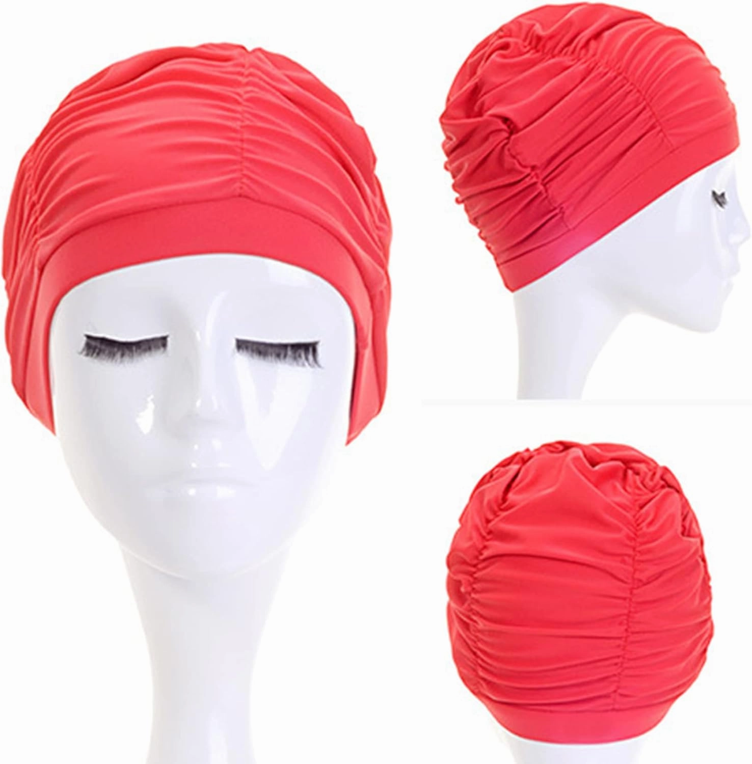 Adult Swim Cap for Women Long Hair, High Elasticity Fabric Swimming Pool Cap Non Waterproof Y-S-H-1