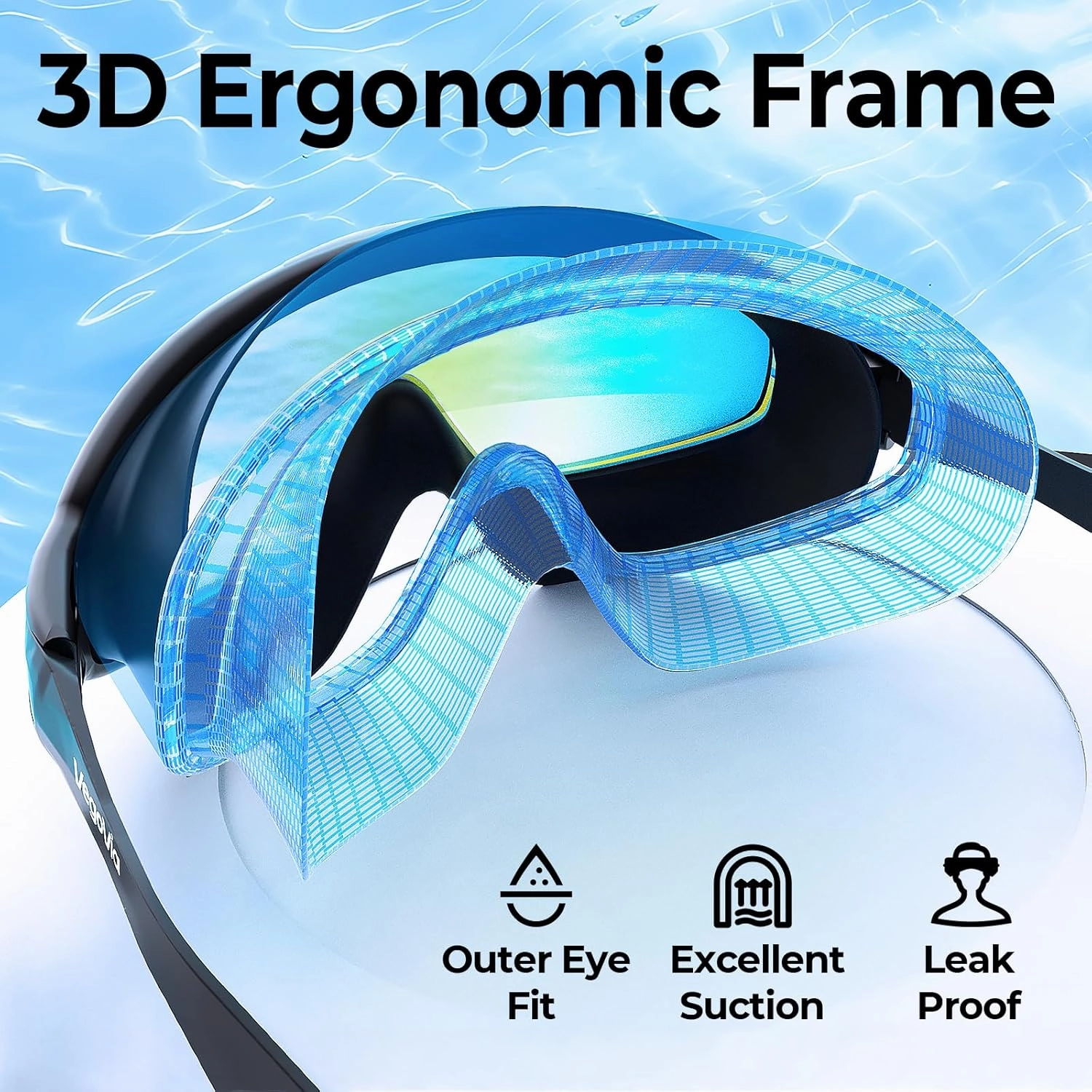 Adult Swim Goggles 2 Pack, Anti-Fog 180 Wide View UV Protection Pool Swimming Goggles for Adult Youth Men Women