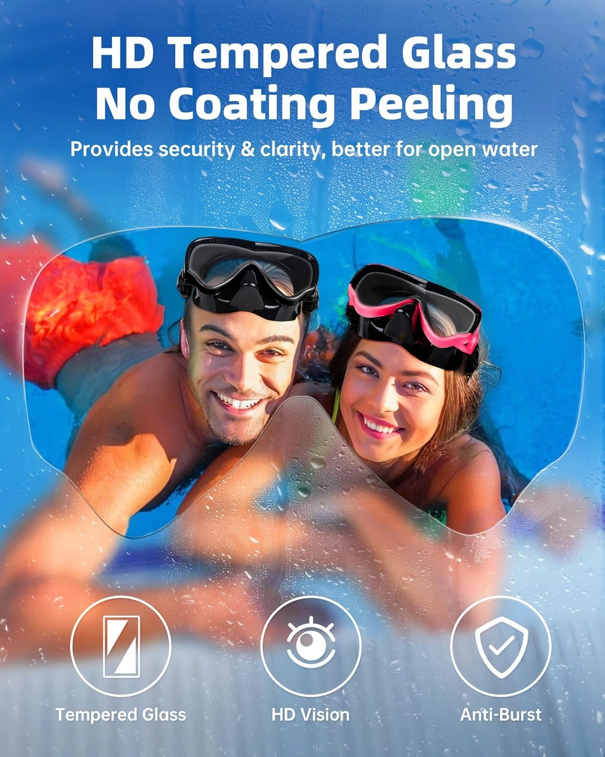 Adult Swim Goggles with Nose Cover, 180 Clear Wide View No Leak Diving Mask Pool Goggles for Women Men Adult Youth