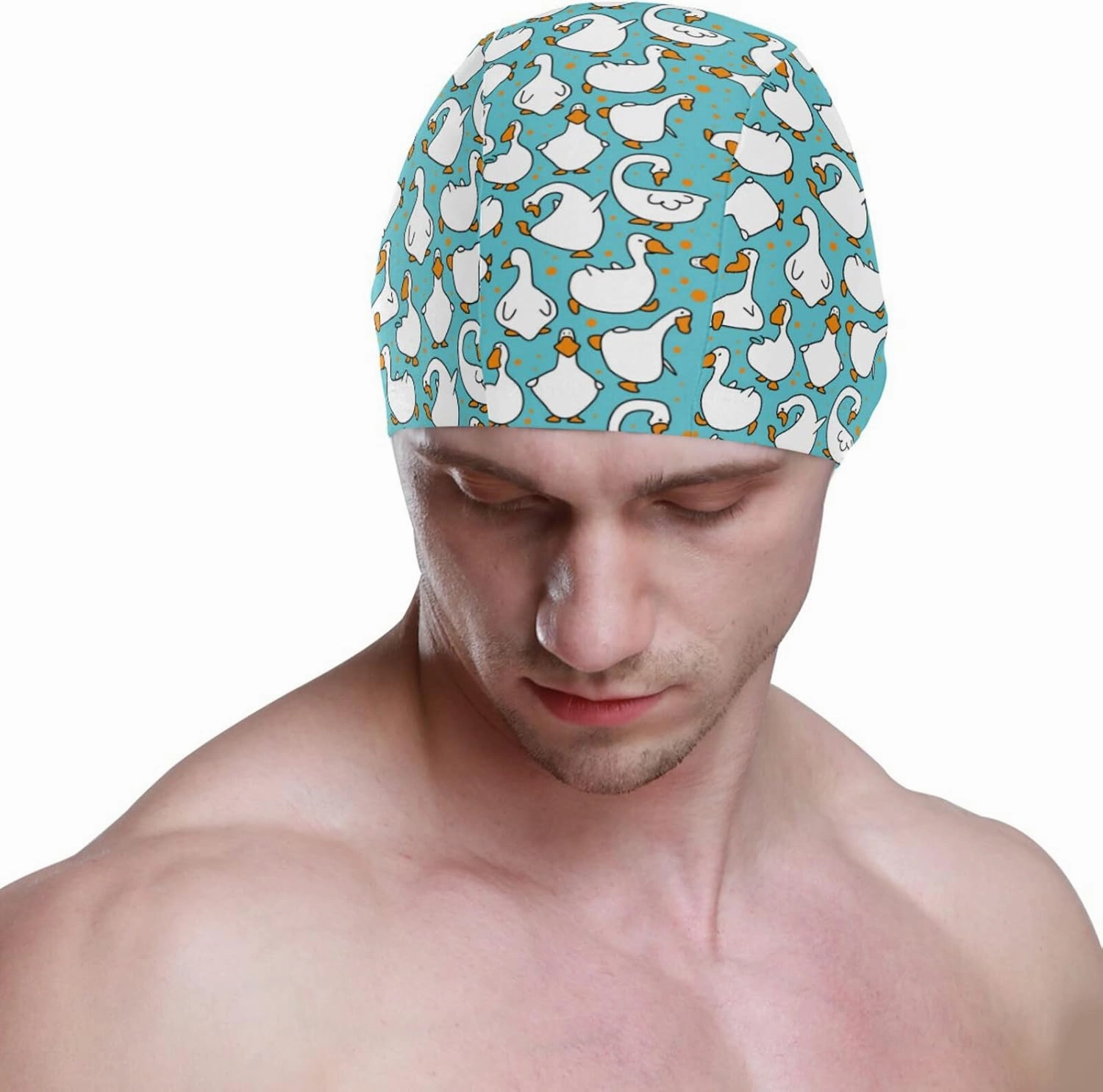 Adult Swimming Cap Unisex Men Women Swim Cap Polyester Funny Pattern
