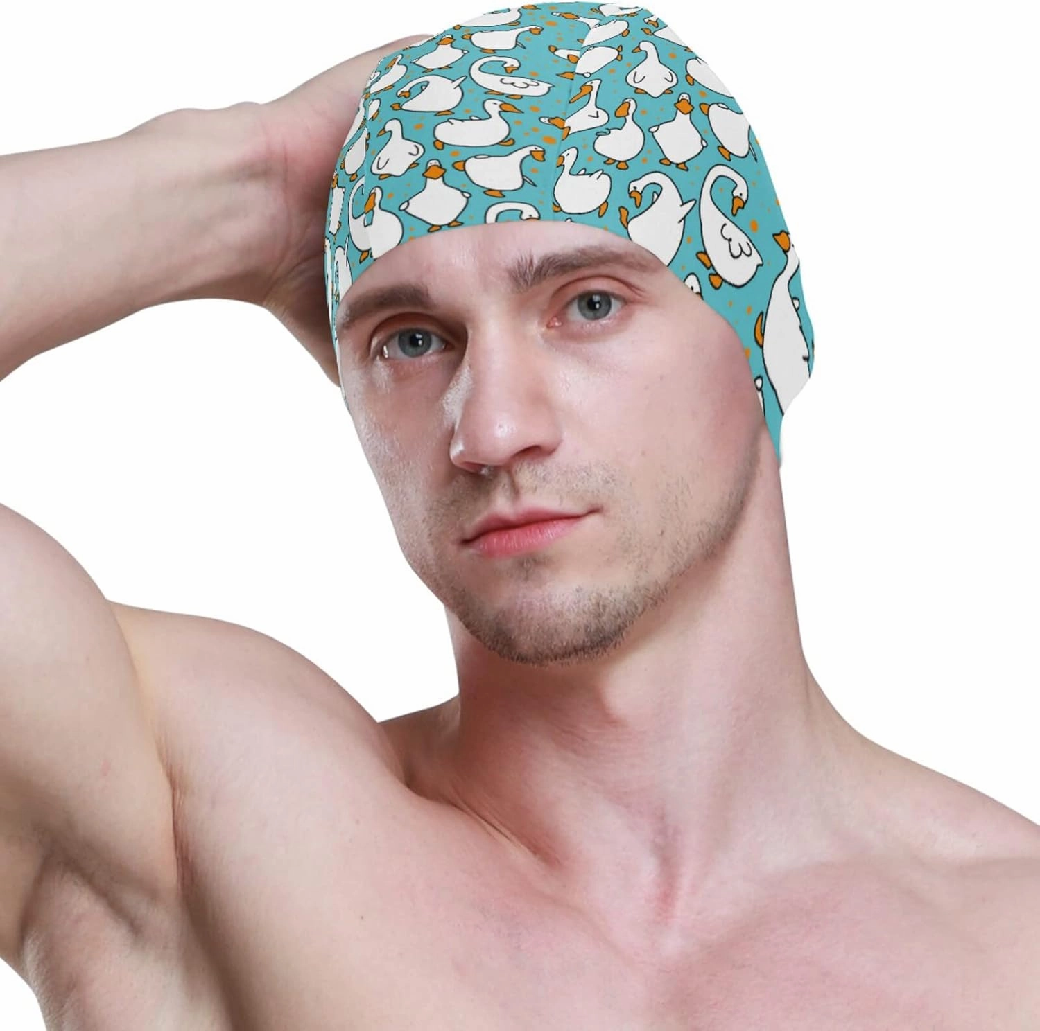 Adult Swimming Cap Unisex Men Women Swim Cap Polyester Funny Pattern