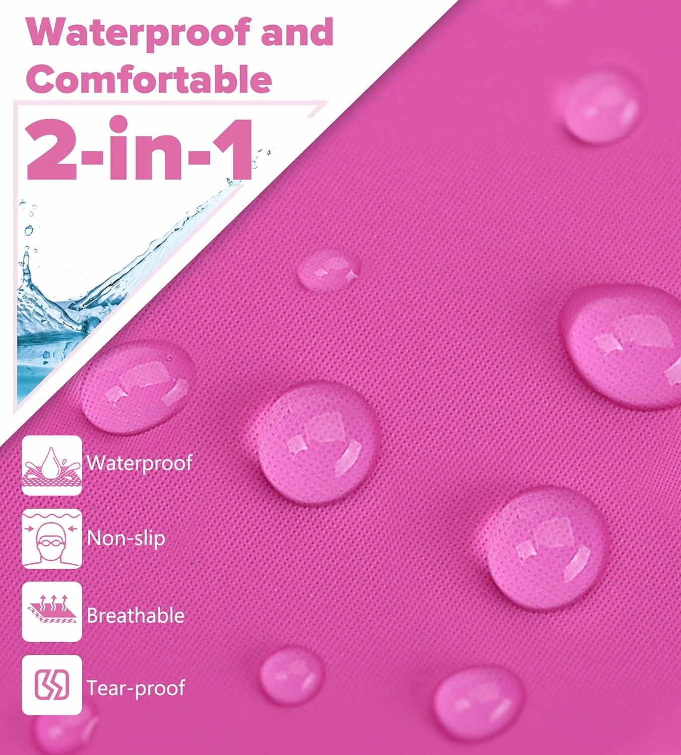 Aegend Fabric Swim Cap, Silicone Waterproof Layer - Breathable Cloth Swimming Cap, Keep Hair Dry with Hight Elasticity for Youth Kids Women Men, 2 Sizes to Choose