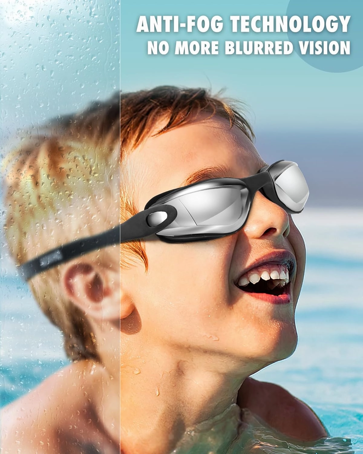 Aegend Kids Swim Goggles, Pack of 2 Swimming Goggles for Children Boys & Girls Age 3-14