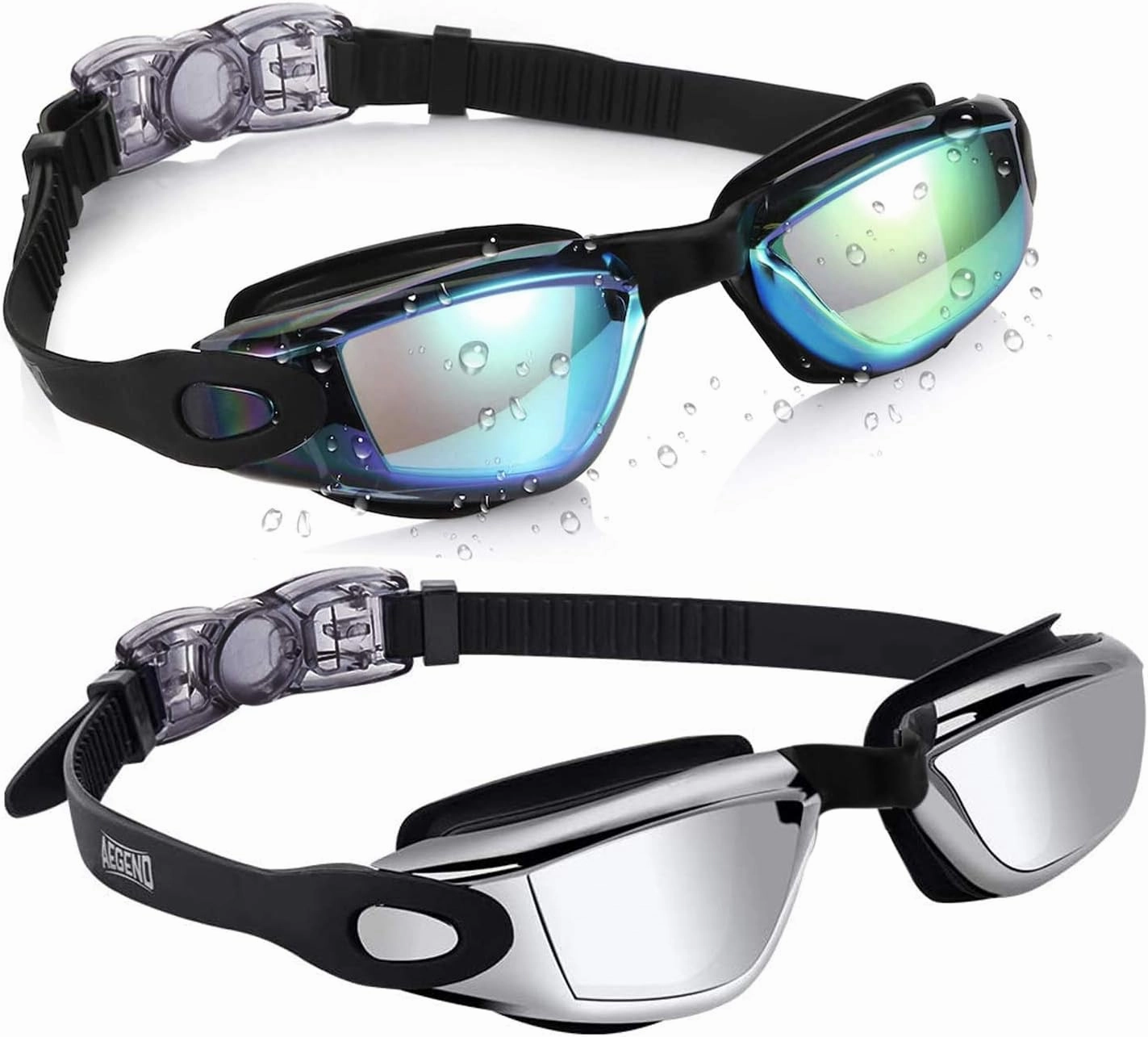 Aegend Kids Swim Goggles, Pack of 2 Swimming Goggles for Children Boys & Girls Age 3-14