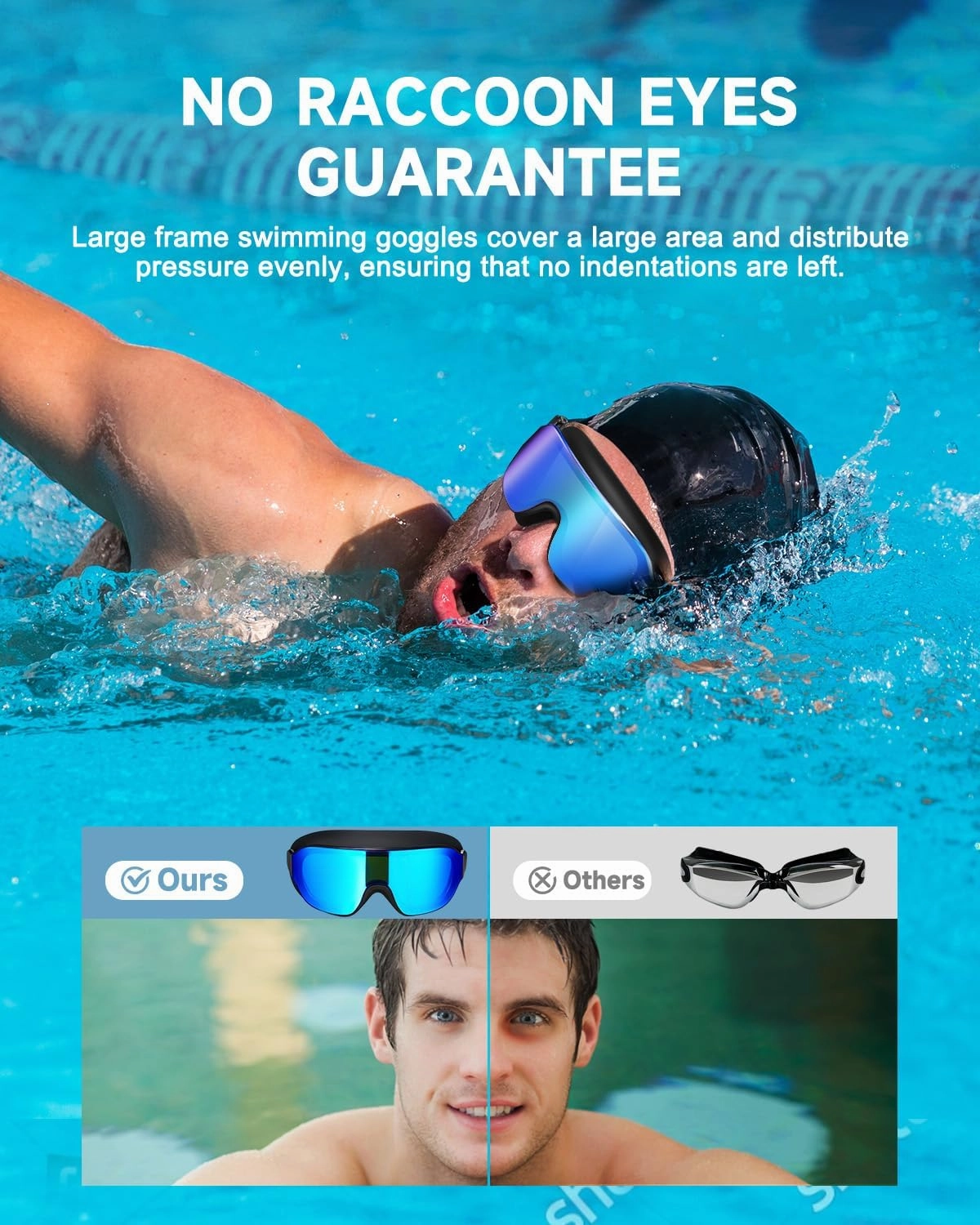 Aegend Pro Wide View Swim Goggles for Adult Youth, UV Protection No Leaking Clear Vision Goggles for Men Women