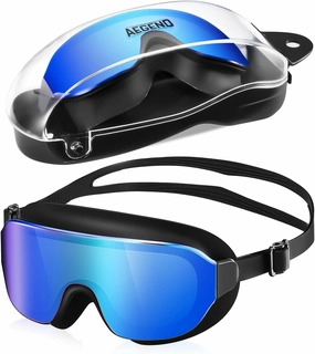 Aegend Pro Wide View Swim Goggles for Adult Youth, UV Protection No Leaking Clear Vision Goggles for Men Women