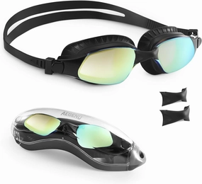 Aegend Swim Goggles, Swimming Goggles with Upgraded Anti-Fog Technology, No Leaking Soft Silicone For Adult Women Men Youth