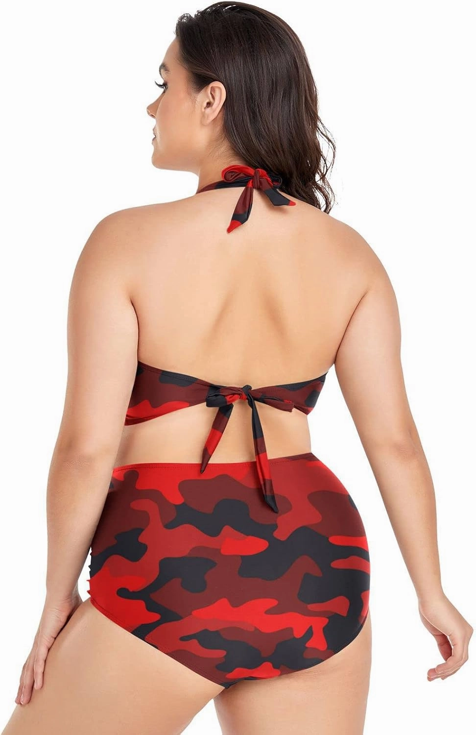 Aflyko Women Plus Size Bikini 2-Piece Swimsuit Ruched Swimwear Large Beachwear