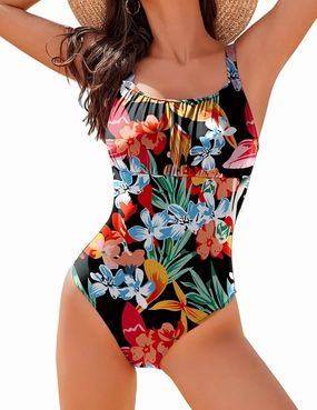 AI'MAGE One Piece Swimsuit Women 2025 Tummy Control Bathing Suits Ruched Modest Full Coverage Swimwear