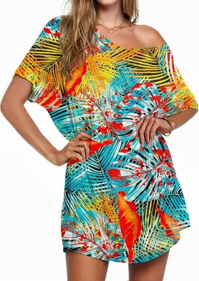 AI'MAGE Swimsuit Cover Up Women's Beach Dress Plus Size Bathing Suit Coverup Casual T Shirt Dresses Beachwear