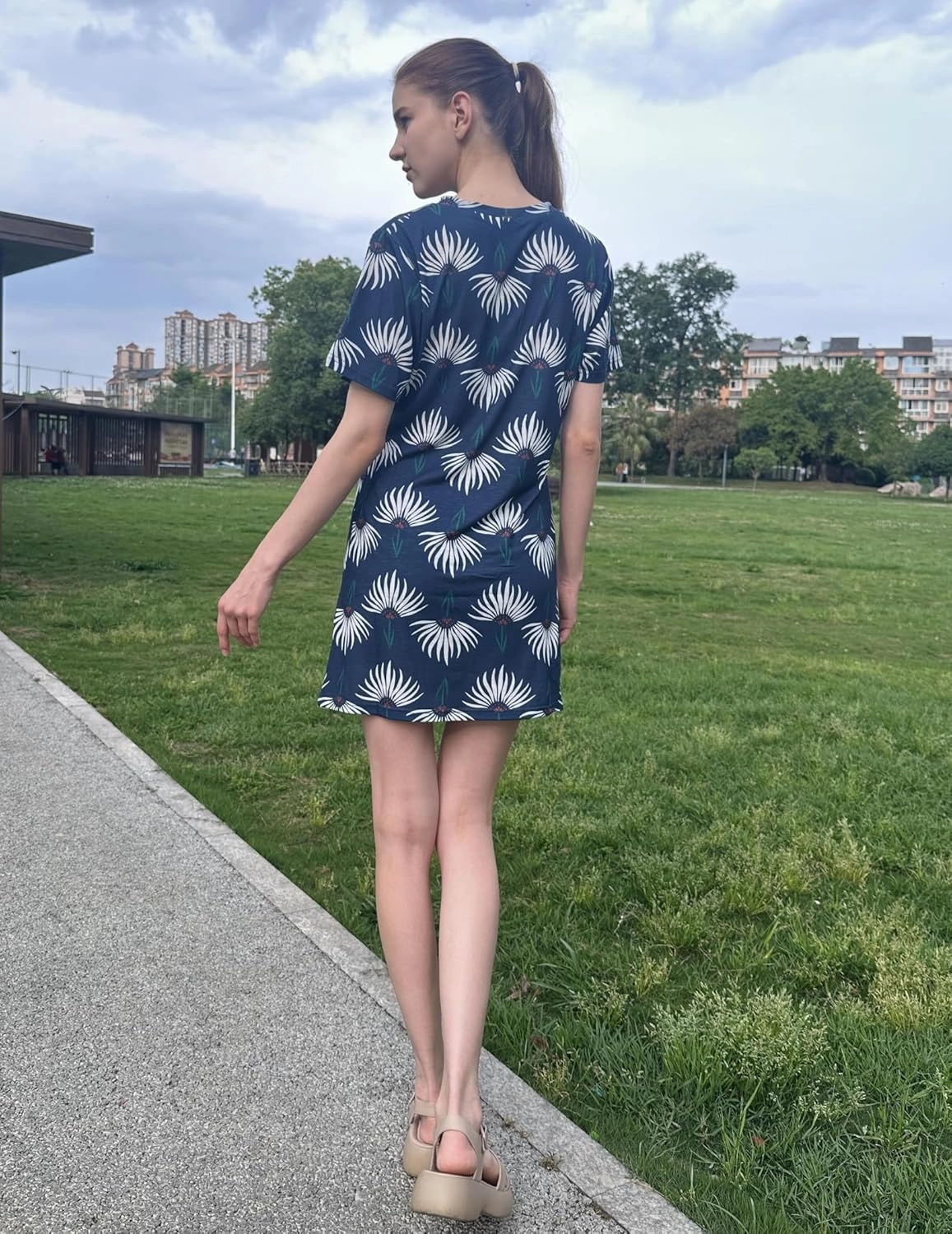 AI'MAGE Swimsuit Cover Ups for Women Short Sleeve Bathing Suit Coverup Casual Bikini Swimwear Beach Cover Up Dress S-XXL