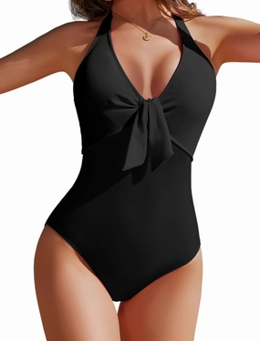 AI'MAGE Women's One Piece Swimsuits Halter Bathing Suits Push Up Swim Suits Slimming Tummy Control Swimwear S-XXL