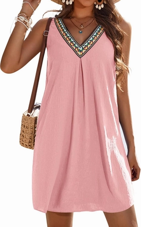 AI'MAGE Womens Sleeveless Swimsuit Cover Up V Neck Bathing Suit Coverups Bikini Beach Vacation Tank Dresses S-3XL