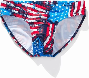AIMPACT Mens Stripe Swim Briefs Retro Swimwear Sexy Bikini Swimsuit Print Bathing Suit