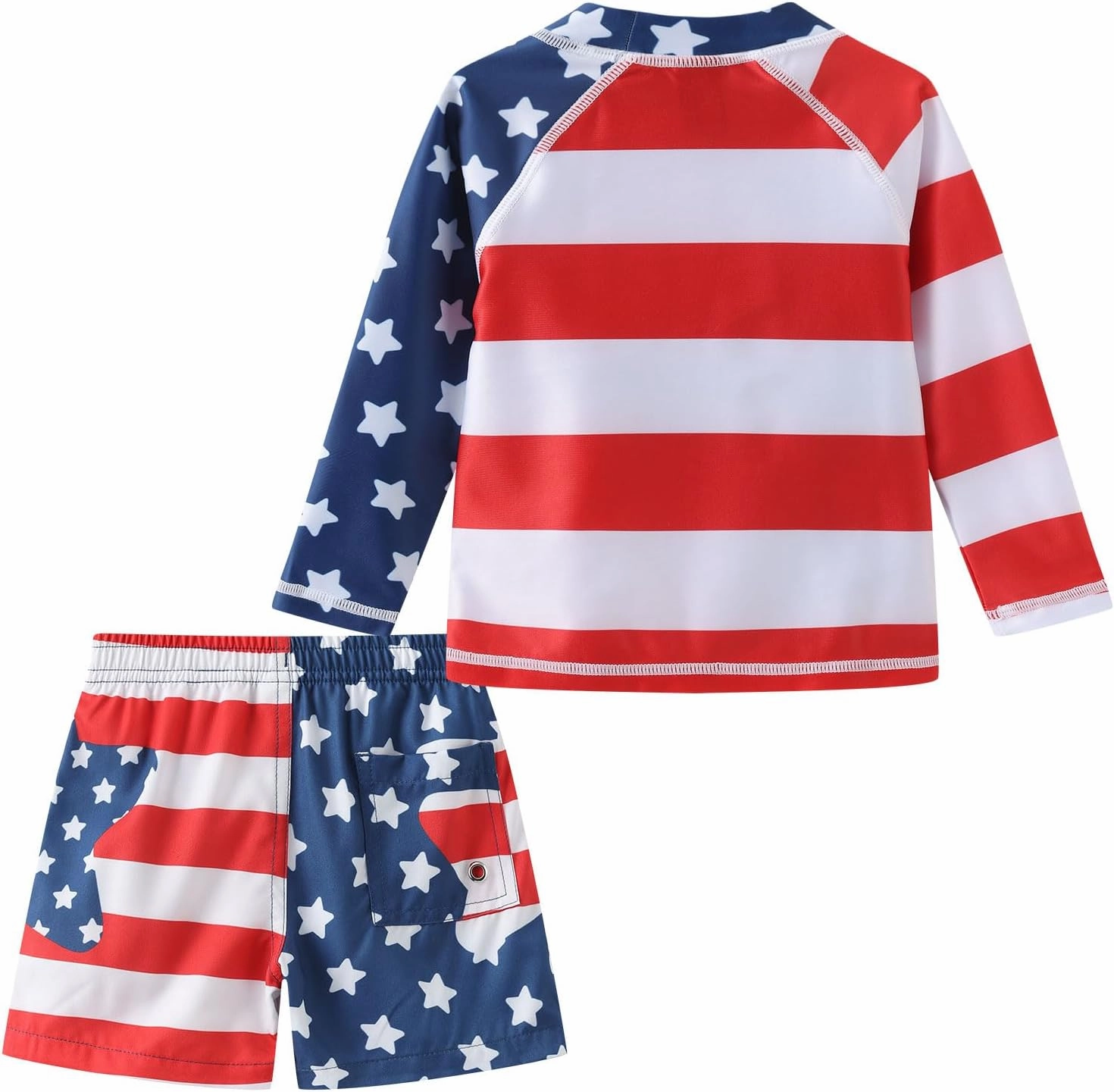 Aisyee Toddler Baby Boys Rash Guard Set for Kids Boys Swim Set with Swim Trunks Long Sleeve Bathing Suits