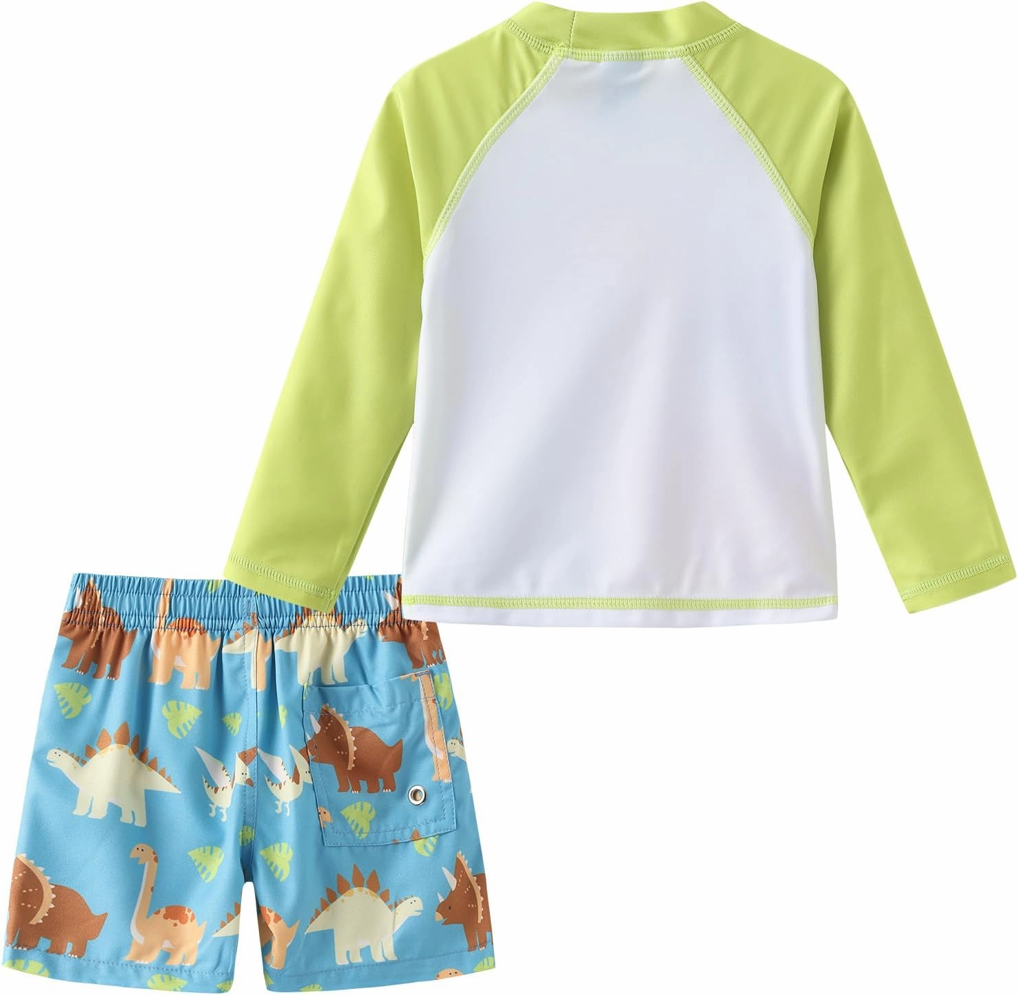 Aisyee Toddler Baby Boys Rash Guard Set for Kids Boys Swim Set with Swim Trunks Long Sleeve Bathing Suits