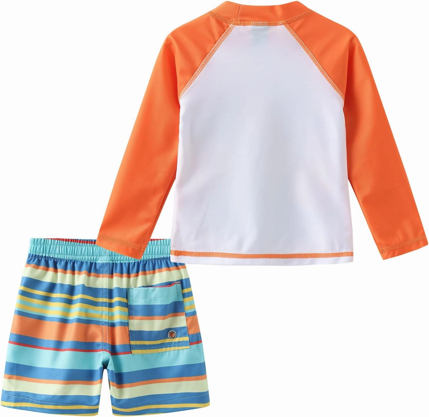 Aisyee Toddler Baby Boys Rash Guard Set for Kids Boys Swim Set with Swim Trunks Long Sleeve Bathing Suits