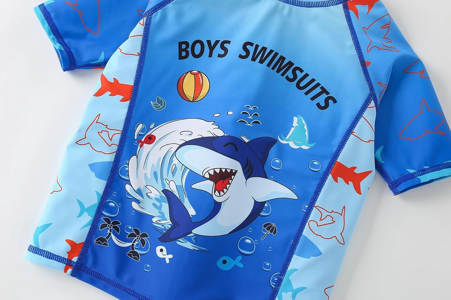 AIWUHE Toddler Boys Swimsuit Set Rash Guard Boys' Swimwear Two Piece Bathing Suit and Swim Trunk with Hat UPF 50  3-8Y