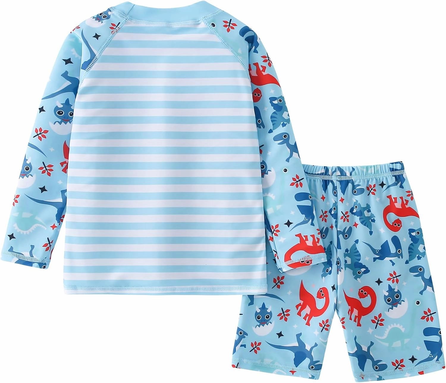 AIWUHE Toddler Boys Swimsuit Two Piece Rash Guard Shirt   Trunks Set Long Sleeve Swim Set Sunsuit Swimwear Bathing Suit 2-7Y