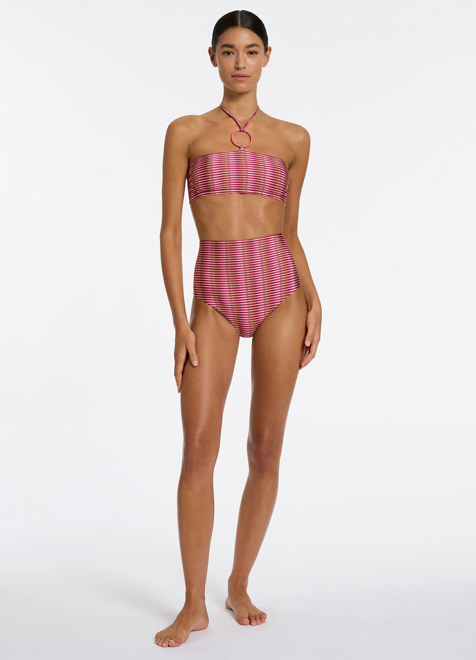Alessia Geo Bandeau Halter Top - Peony