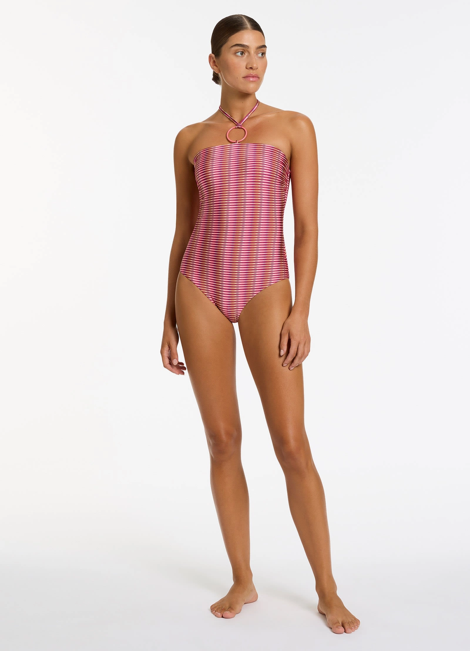 Alessia Geo Halter One Piece - Peony