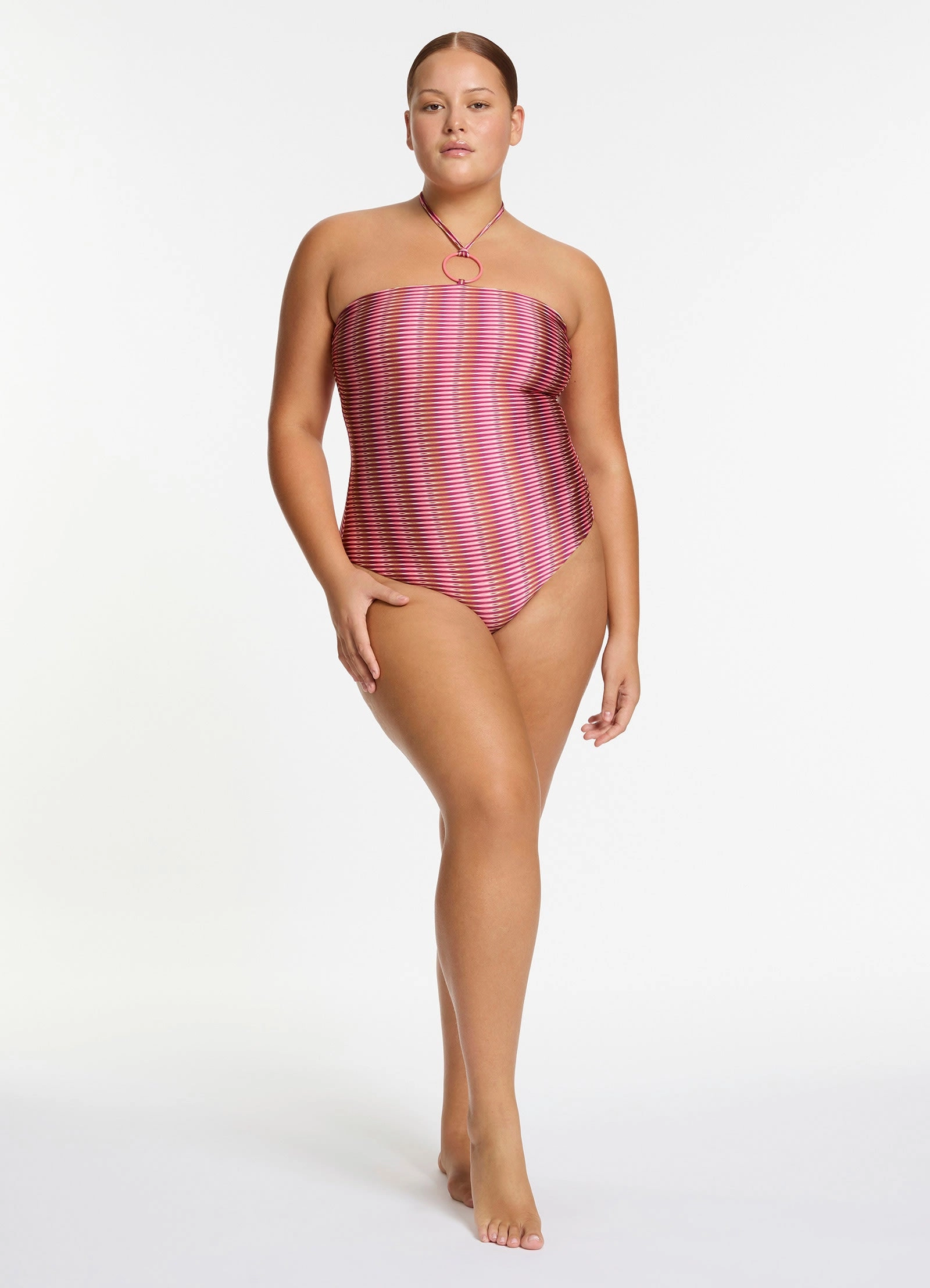 Alessia Geo Halter One Piece - Peony