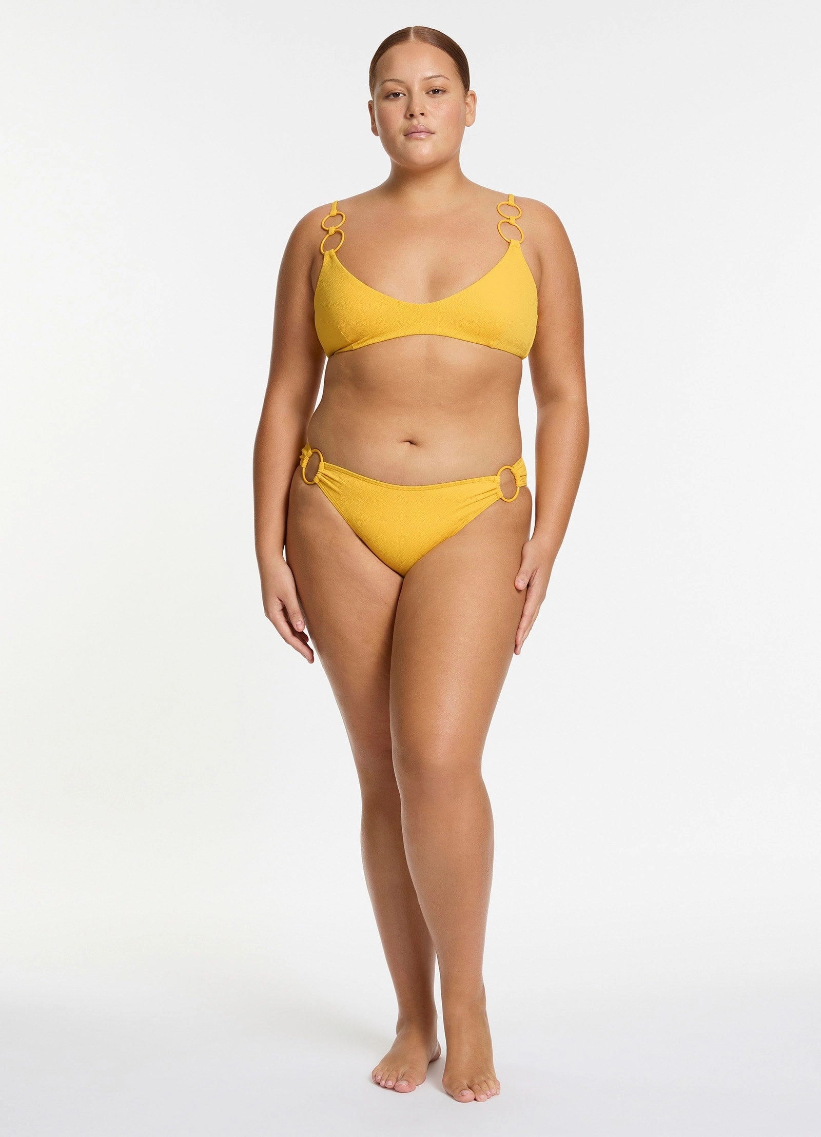 Alessia Trim Side Hipster Bikini Bottom - Sunflower
