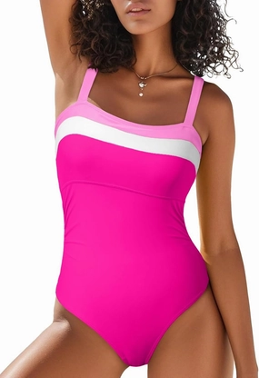 Aleumdr One Piece Swimsuit Women Athletic Bathing Suits Color Block Womens Swimsuits Swimwear