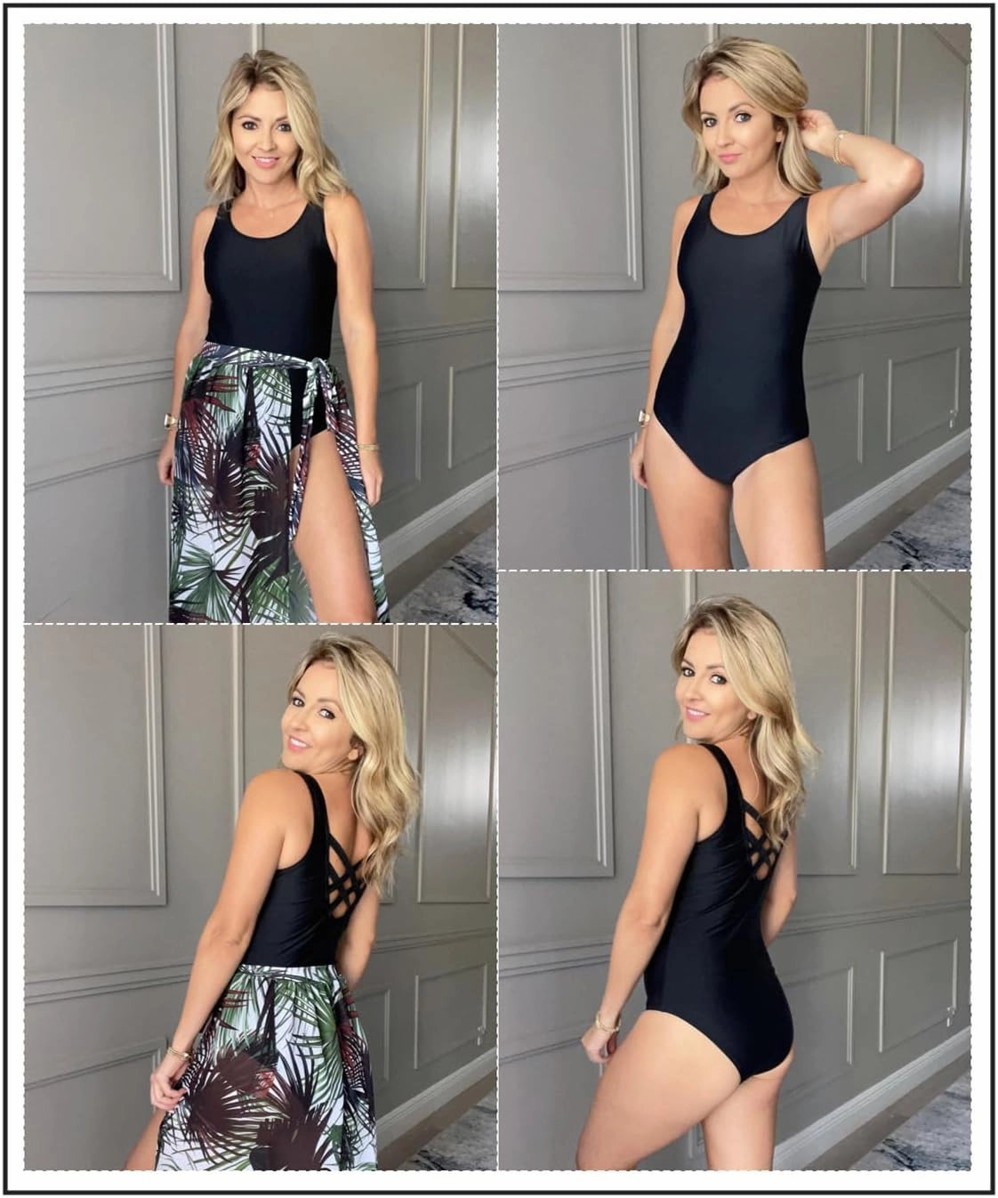 Aleumdr Womens Color Block Print One Piece Swimsuits Athletic Training Swimwear Bathing Suits
