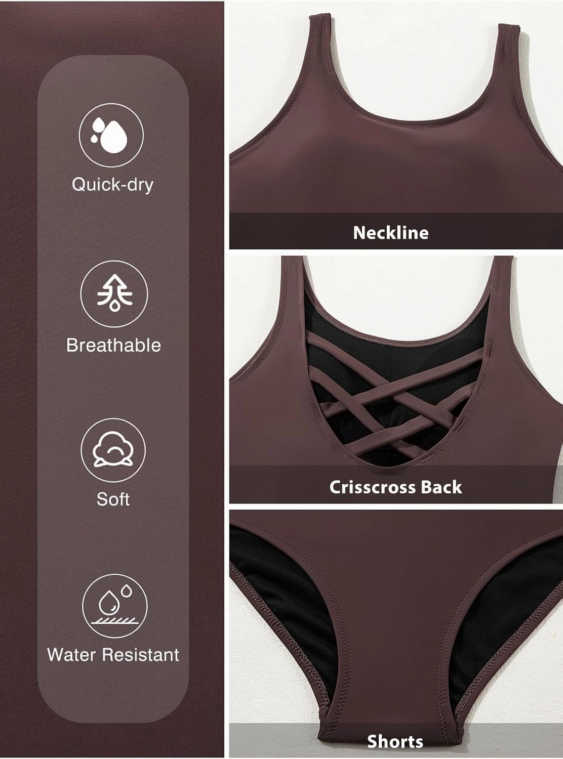 Aleumdr Womens Color Block Print One Piece Swimsuits Athletic Training Swimwear Bathing Suits
