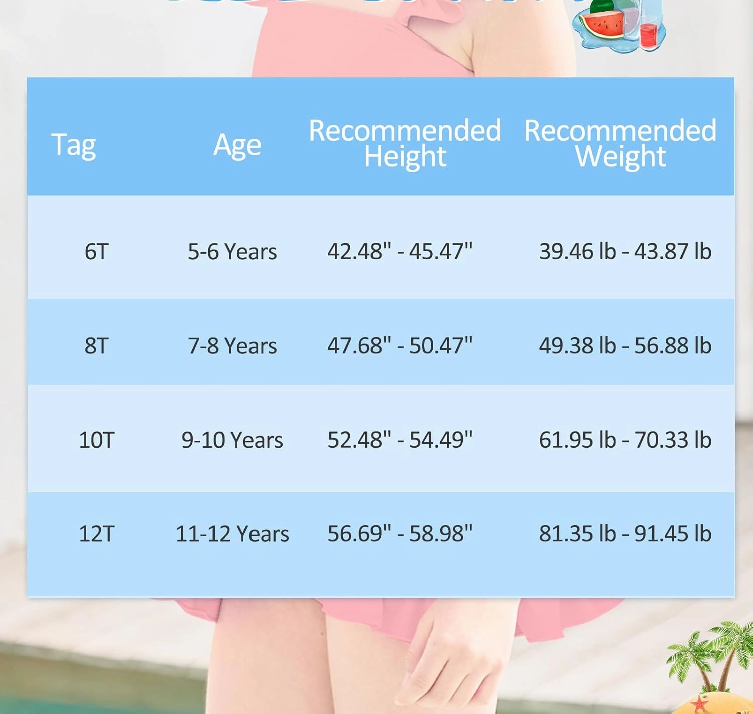 ALISISTER Girls Swimsuit 3 Piece Bathing Suits for 5-12 Years Hawaiian Bikini Set with Cover Ups Skirt