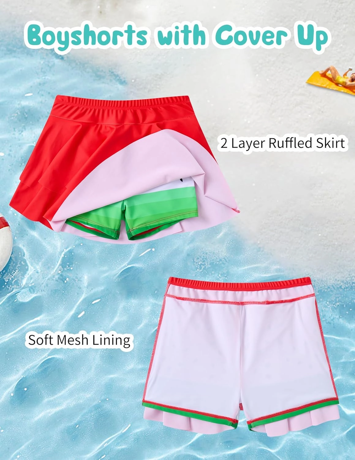 ALISISTER Girls Tankini Swimsuit Two Piece Bathing Suits Summer Beach Swimwear with Shorts for 7-12 Years