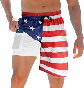 ALISISTER Mens Swim Trunks with Compression Liner Bathing Suit Summer Swimming Shorts