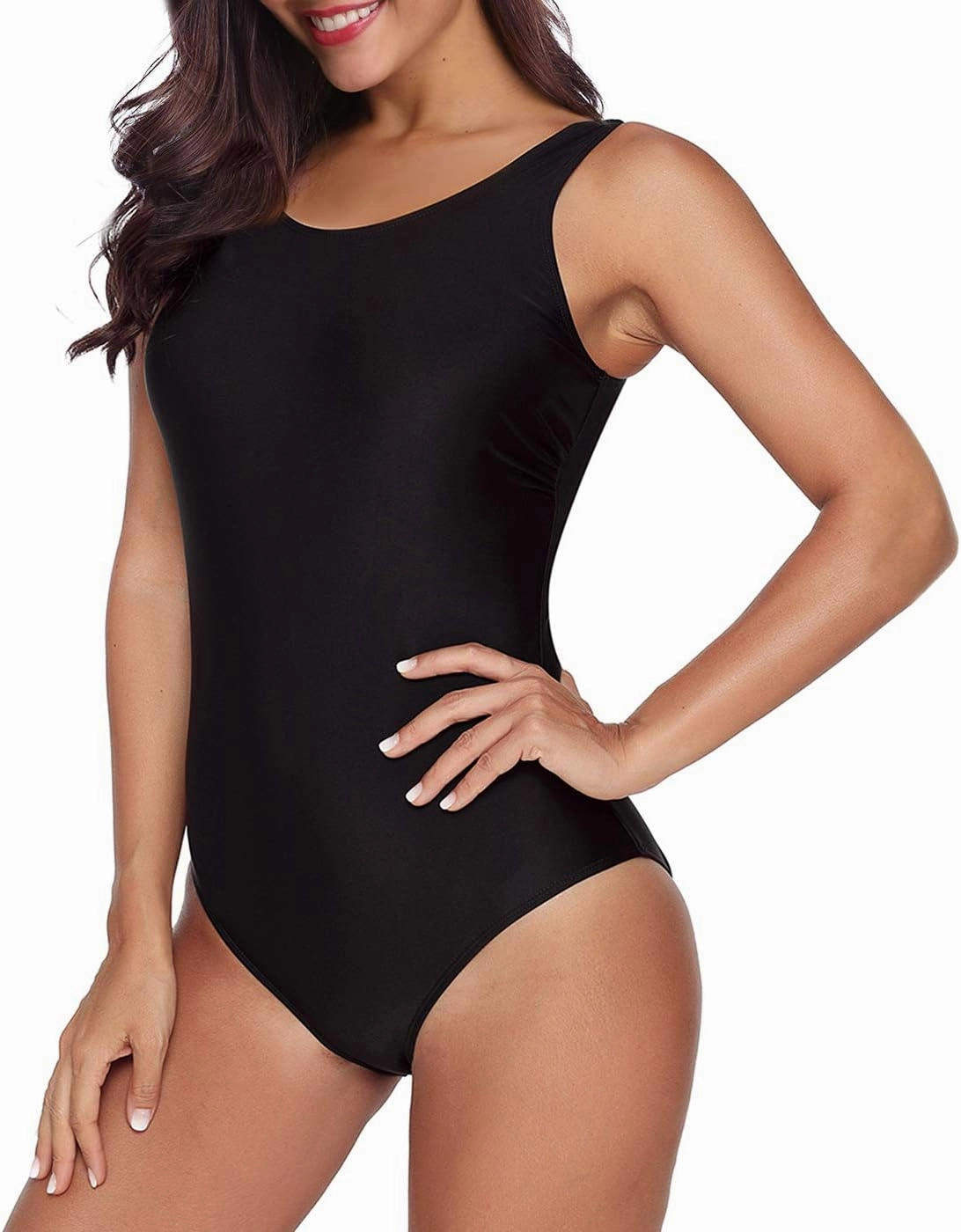 American Trends One Piece Swimsuit Women Criss Cross Back Color Block Print Bathing Suits Athletic Modest Swimwear