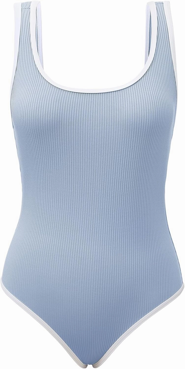 American Trends Women's Pink High Rise Solid One-Piece Swimsuit with Adjustable Strap and Pull On Closure
