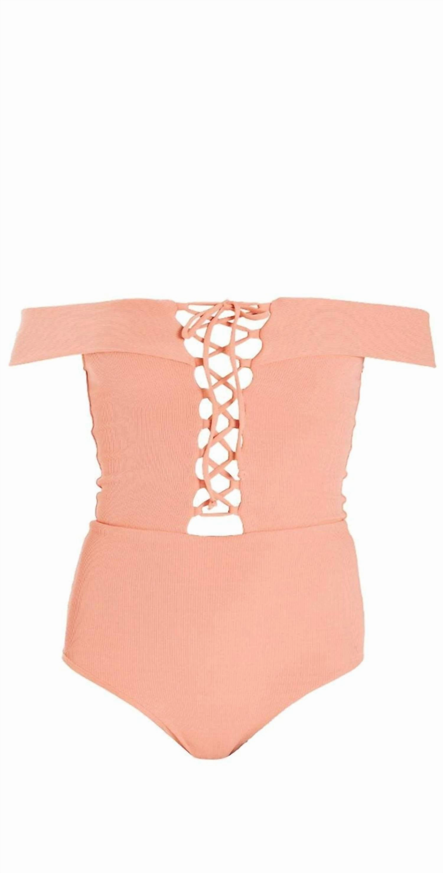 Anja One Piece In Tropical Peach