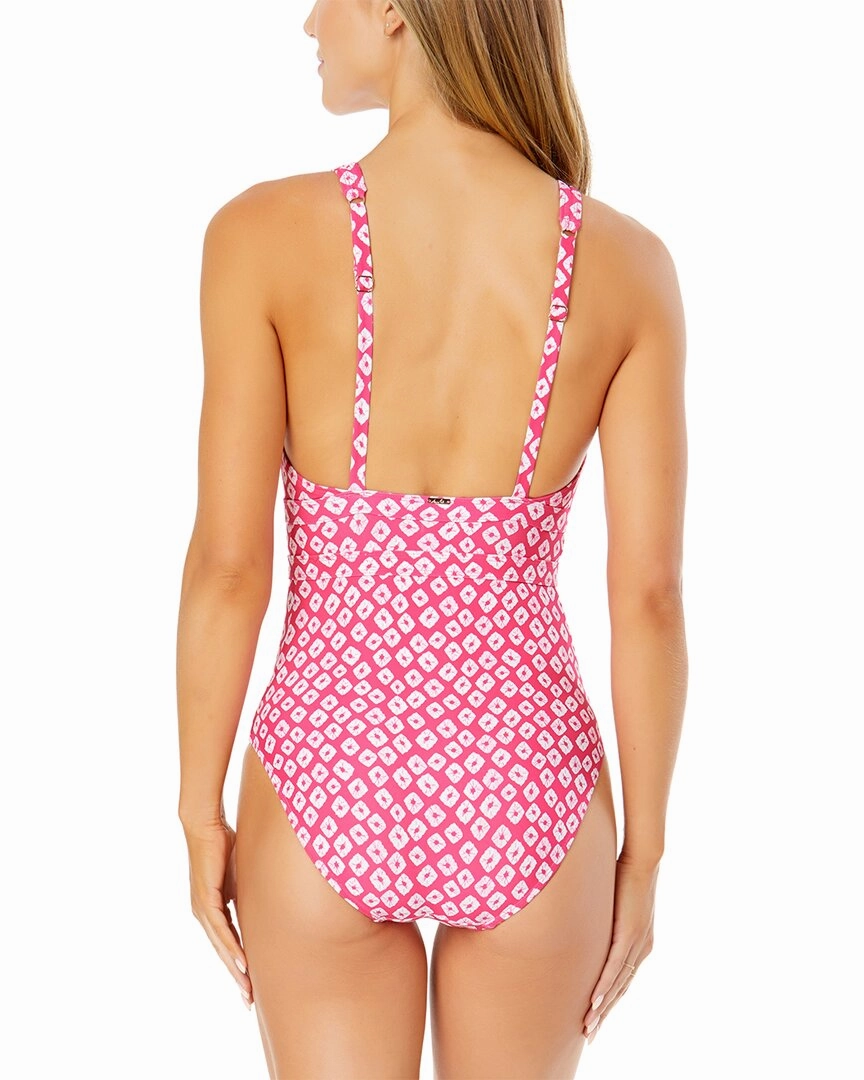 Anne Cole Double Ring Plunge Front One-Piece