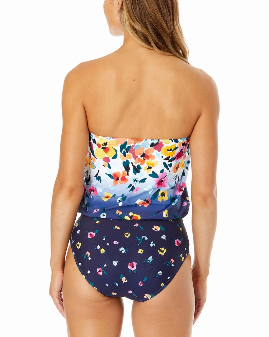 Anne Cole Strapless Blouson Keyhole One-Piece
