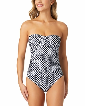 Anne Cole Twist Front Strapless One-Piece