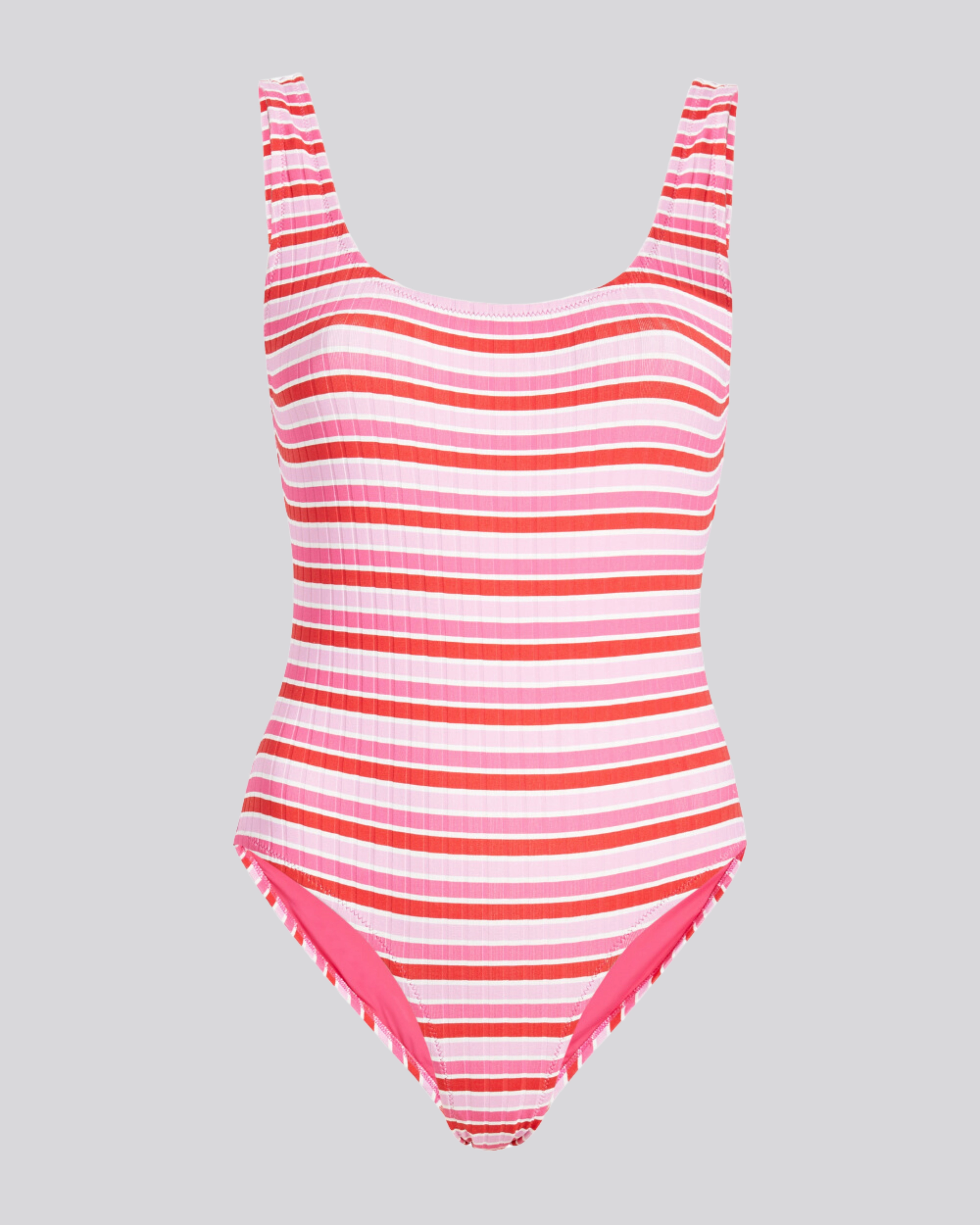Anne-Marie Ribbed One Piece Pink Multi Stripe