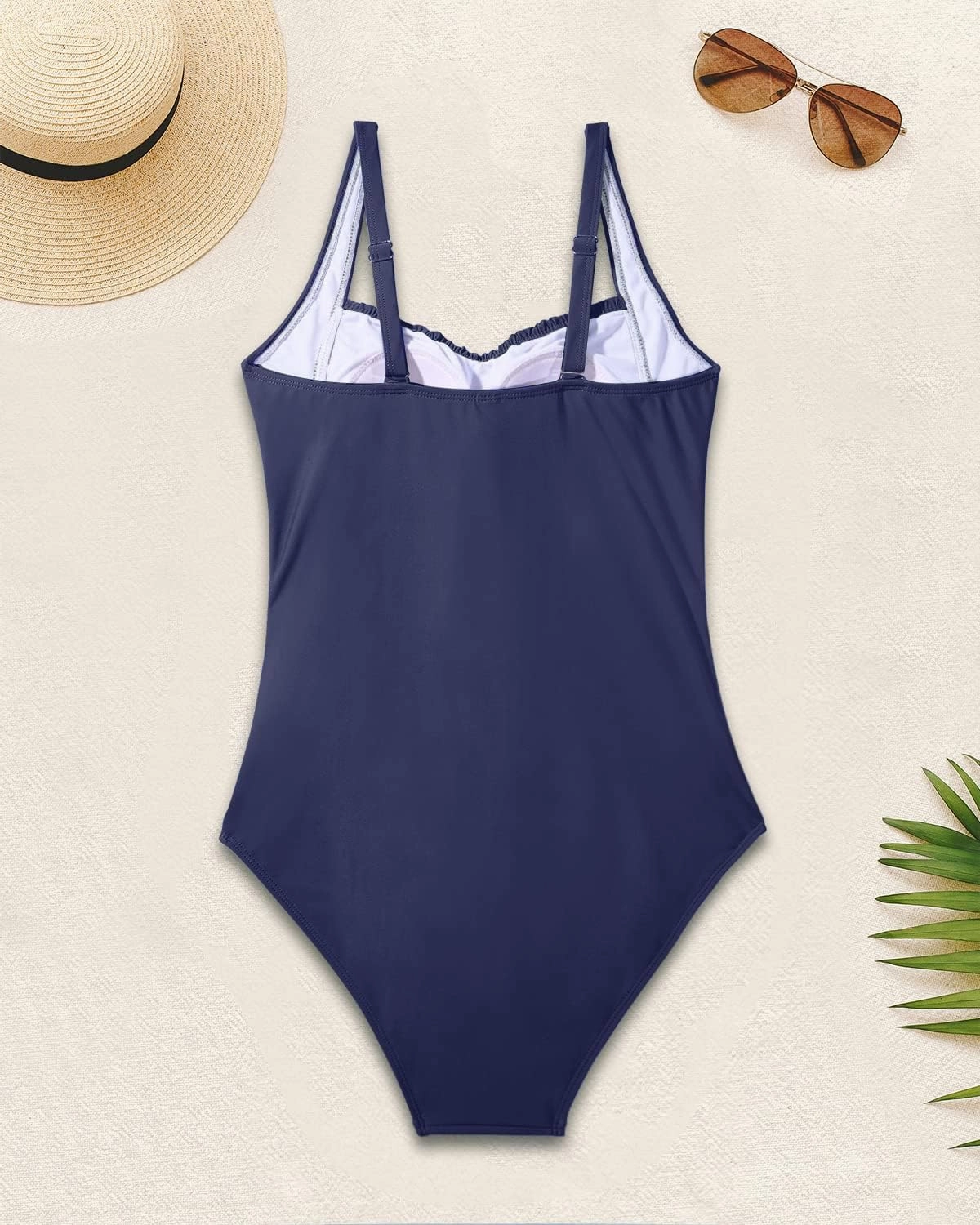 Aqua Eve One Piece Bathing Suit for Women Tummy Control Swimsuit Slimming Vintage Swimwear