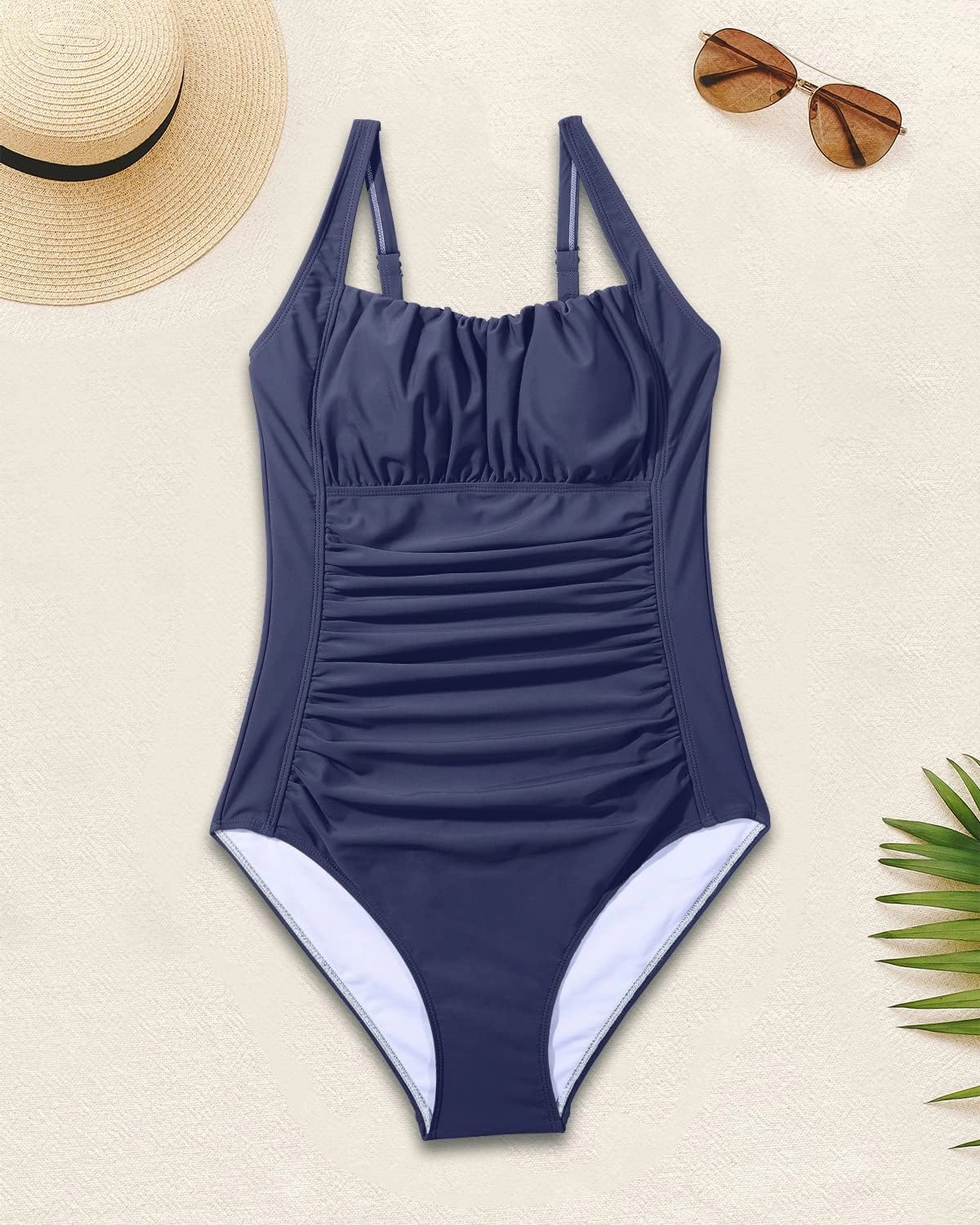 Aqua Eve One Piece Bathing Suit for Women Tummy Control Swimsuit Slimming Vintage Swimwear
