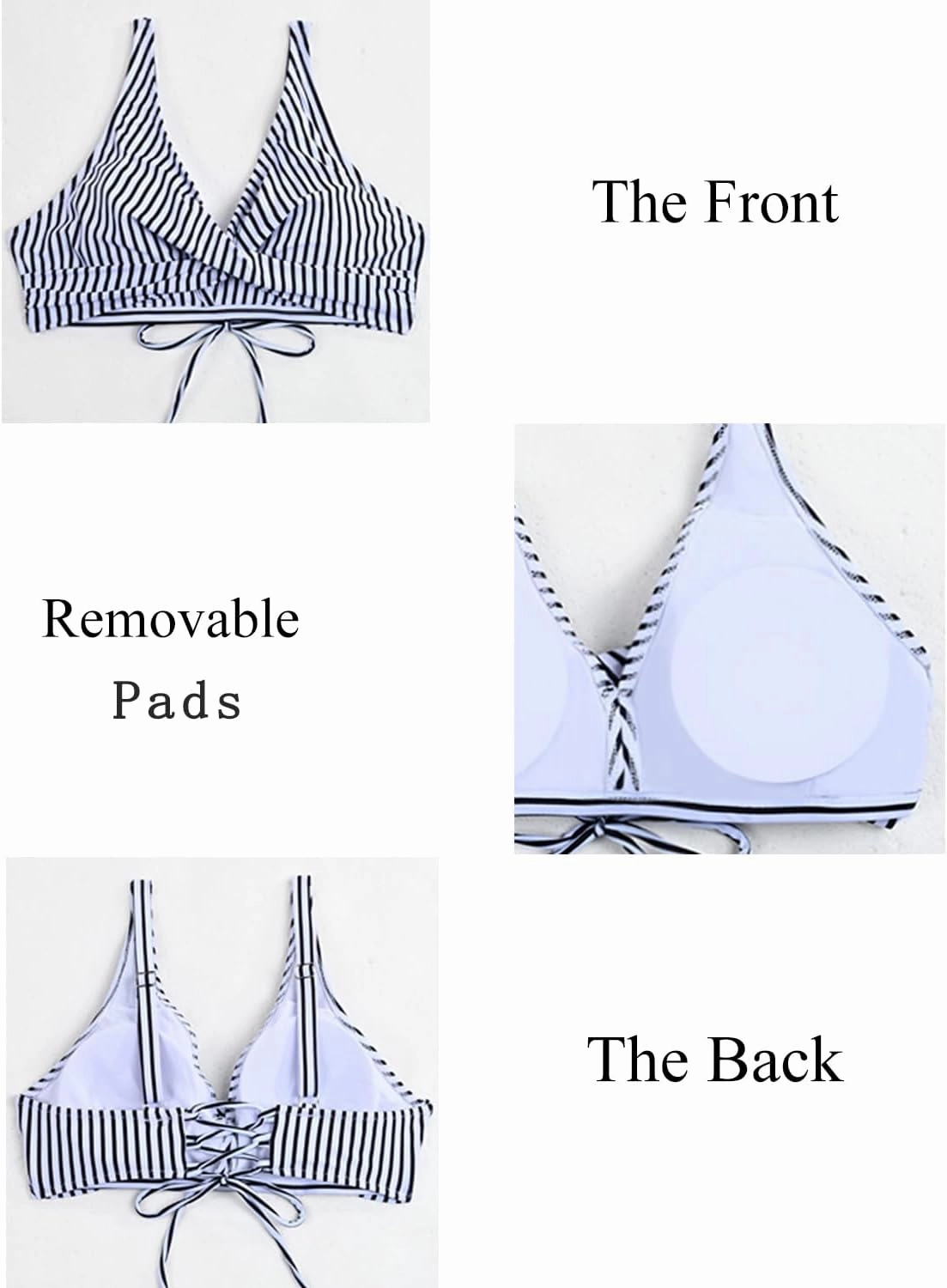Aqua Eve Women Full Coverage Bikini Top No Bottom Push up Swimsuits Top Sport Bra Bathing Suits Tops