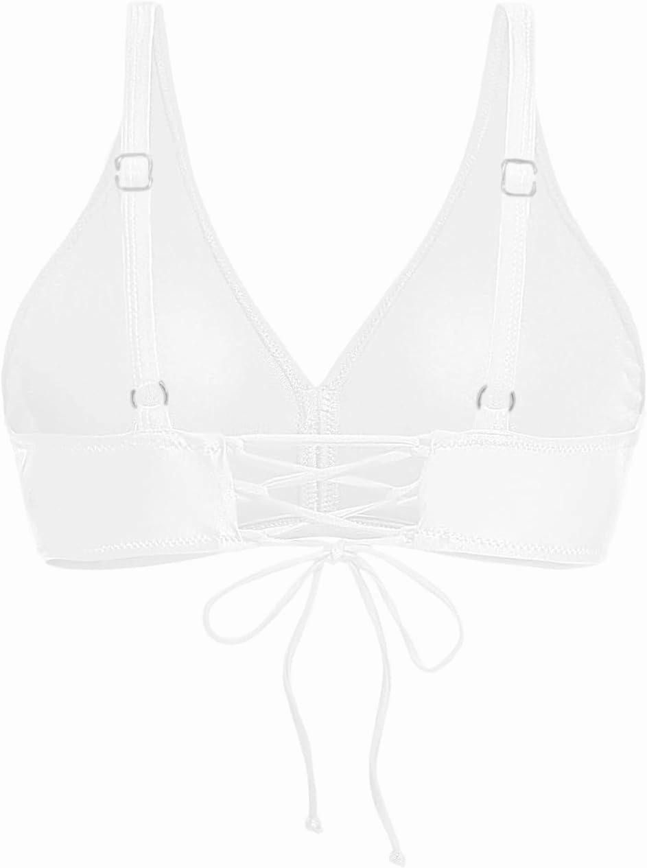 Aqua Eve Women Full Coverage Bikini Top No Bottom Push up Swimsuits Top Sport Bra Bathing Suits Tops